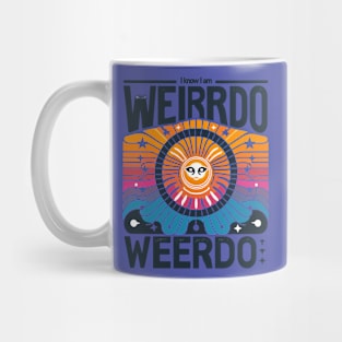 Weirdo - Minimalist Typography with Colorful Sun Design Mug